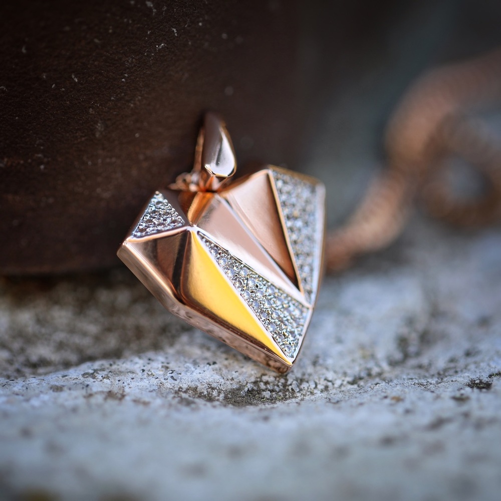 Mini rose gold plated heart necklace