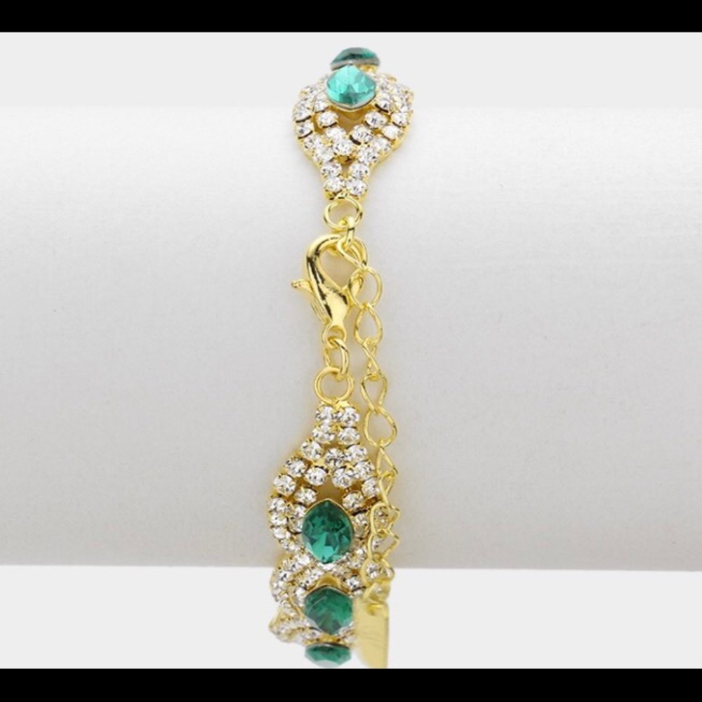 Marquise Point Pave Rhinestone Evening Bracelet
