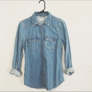 Topshop Denim Button Up