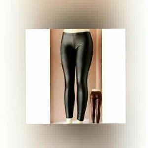 Shosho Brown Faux Leather Leggings Size Plus