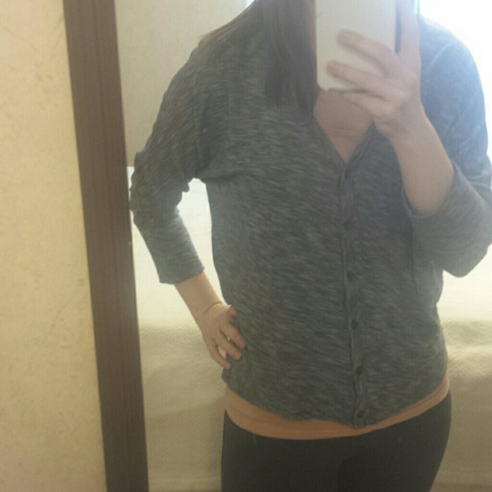 Heathered blue cardigan