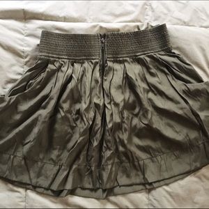 Zippered Army Green Skater Skirt