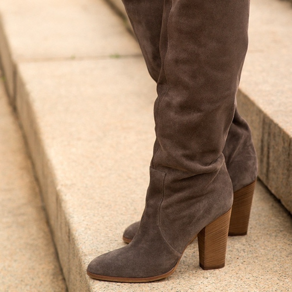 Club Monaco Lisa Knee Boot - Suede Grey 6.5