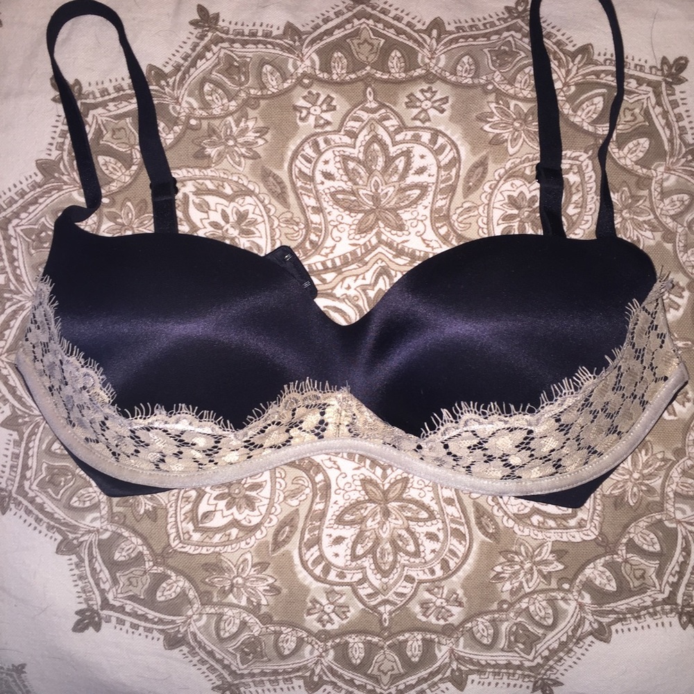 Black & Gold Lace Bra