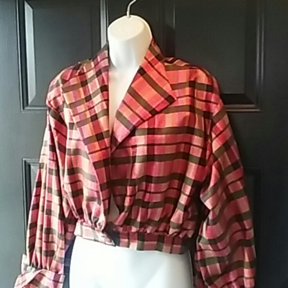 NWT Laura Ashley vintage plaid lurex jacket sz.10