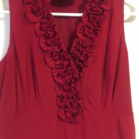 Just ... Taylor Red Ruffle Dress • - Picture 2 of 3