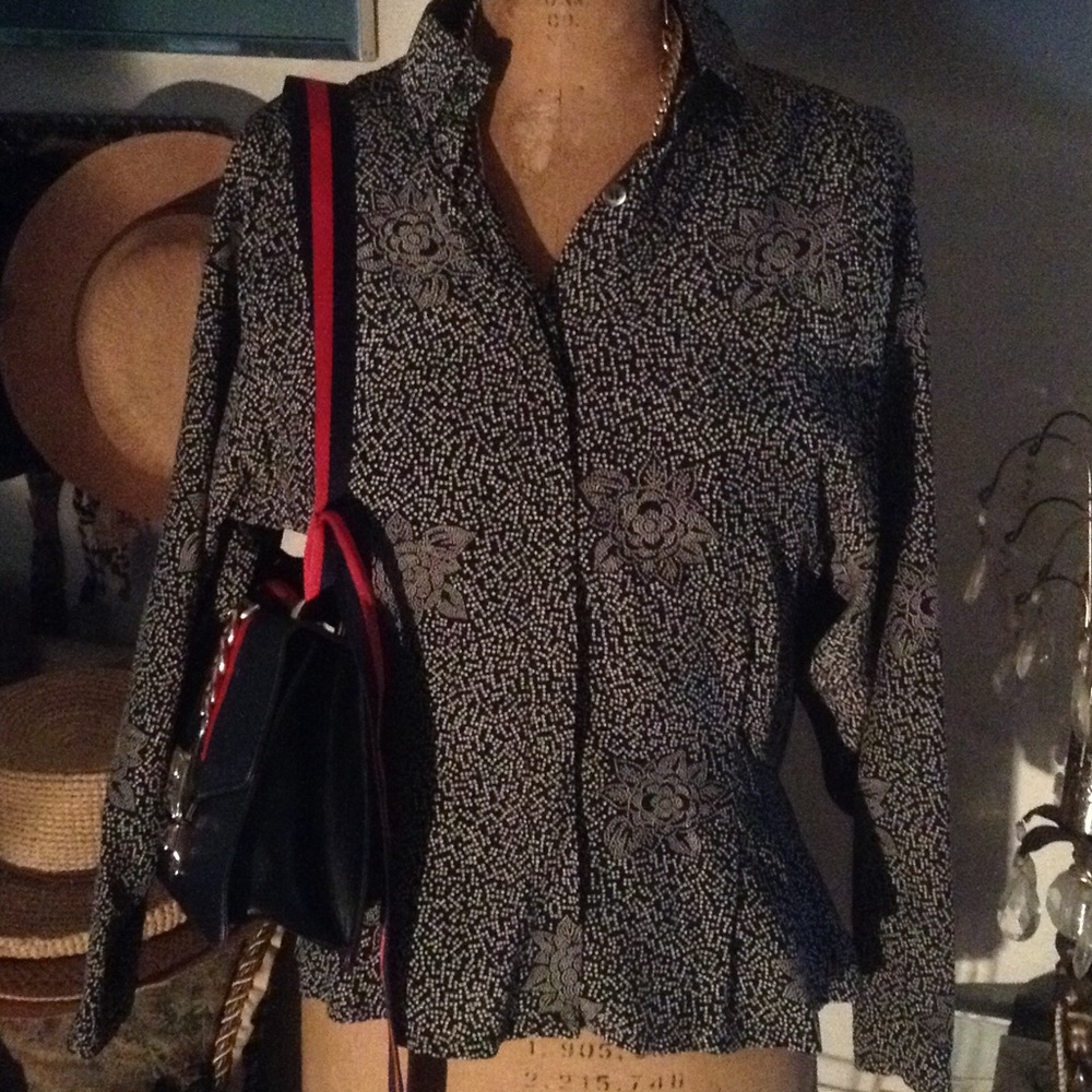 Silk print blouse