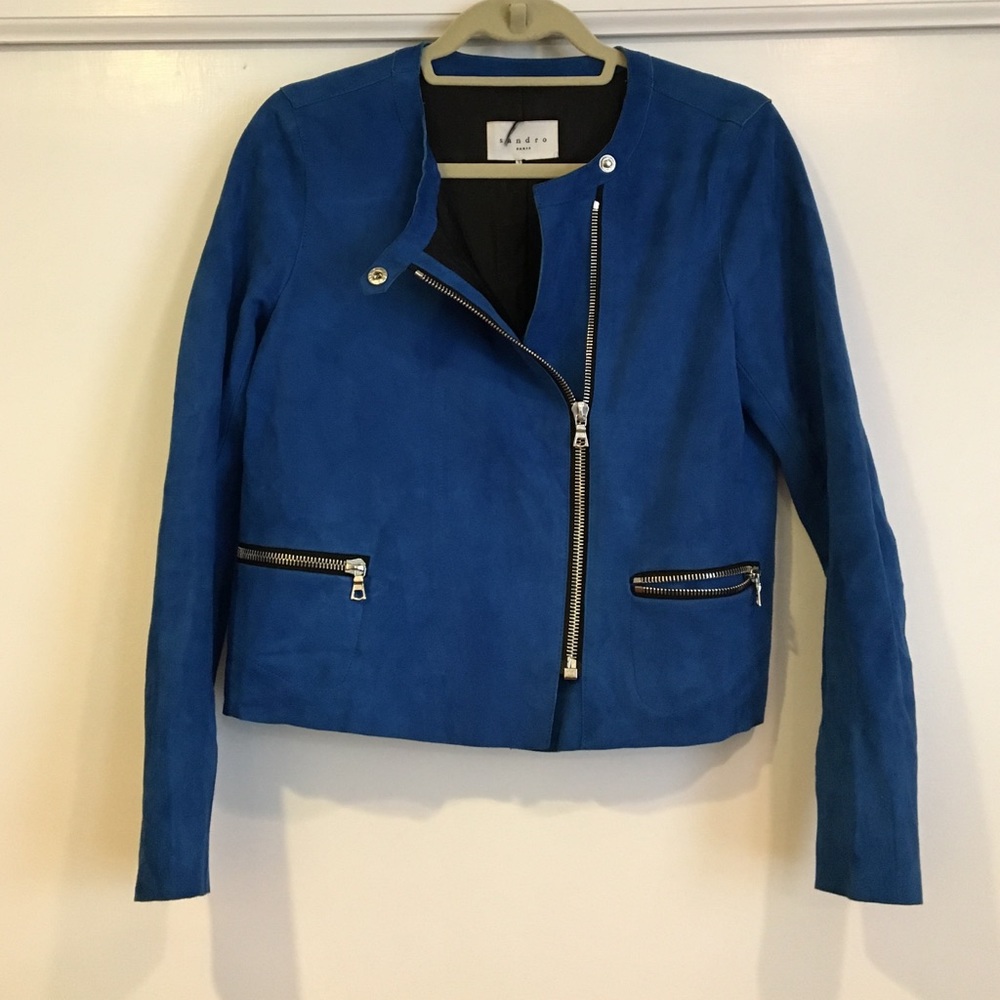Sandro Suede Blue Jacket