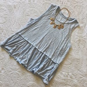 a.n.a Baby Blue Peplum top
