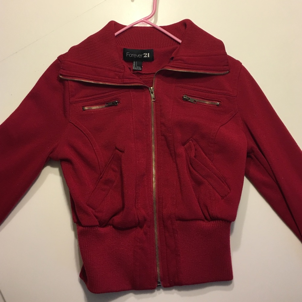 Red sweatshirt jacket