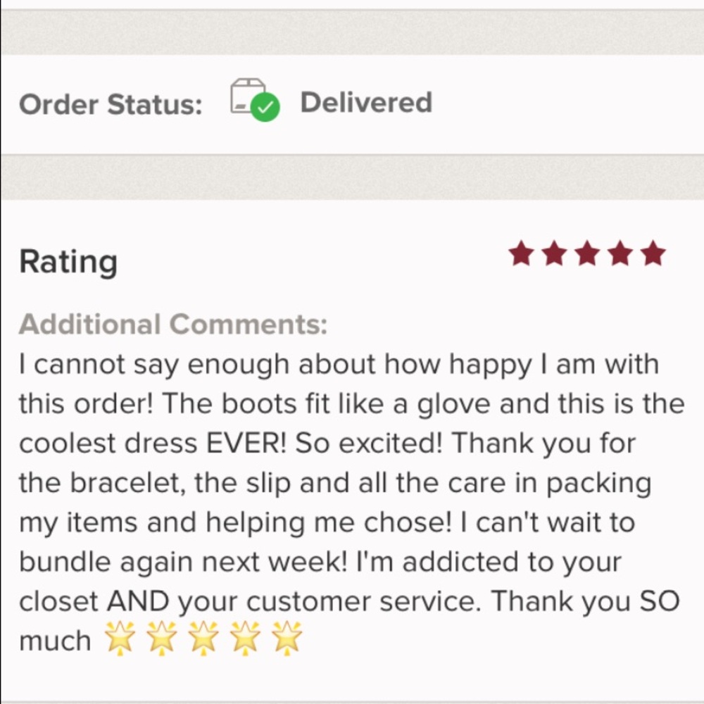 Thanks to this special buyer!