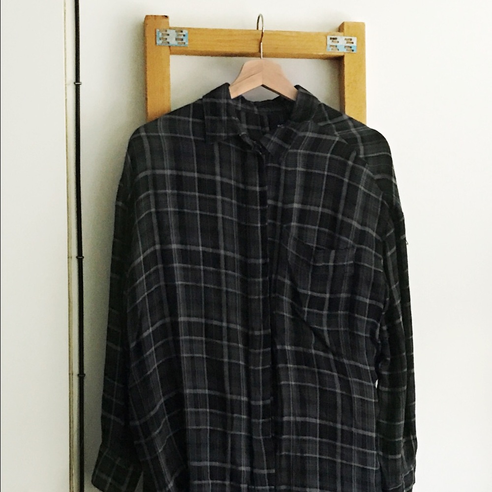 Grey flannel shirt oversize relaxed fit