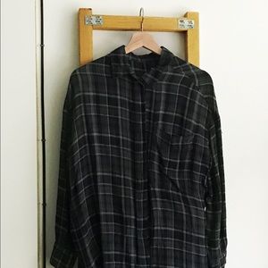 Grey flannel shirt oversize relaxed fit