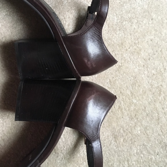Leather Nine West Open Toe Heels - Picture 3 of 3