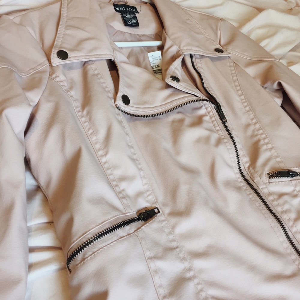 Wet Seal Light Pink Girly Moto Jacket
