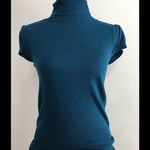 Teal Turtleneck Top