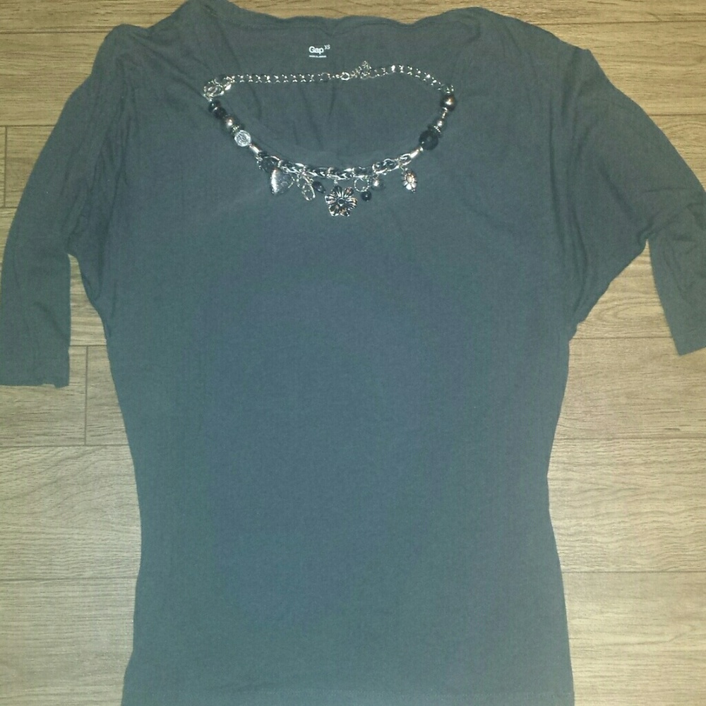 Black batwing top