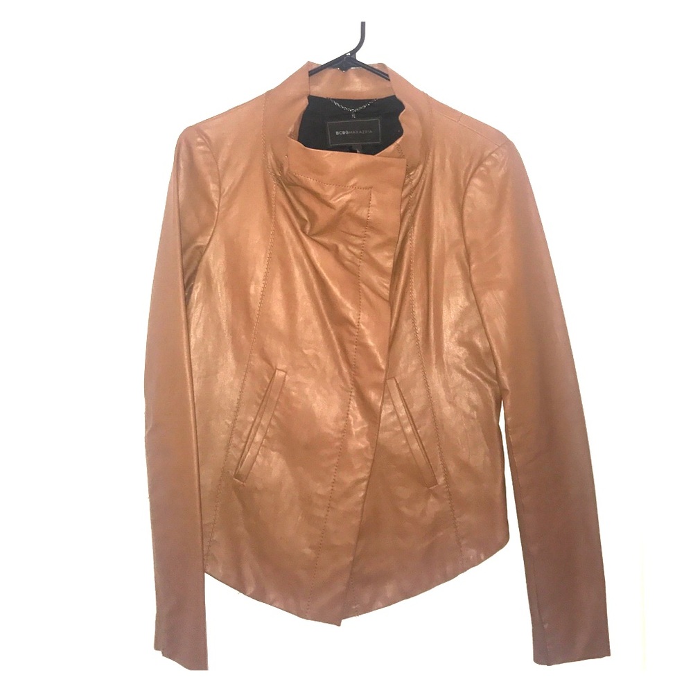 BCBG Maxazria Asymmetric Faux Leather Jacket