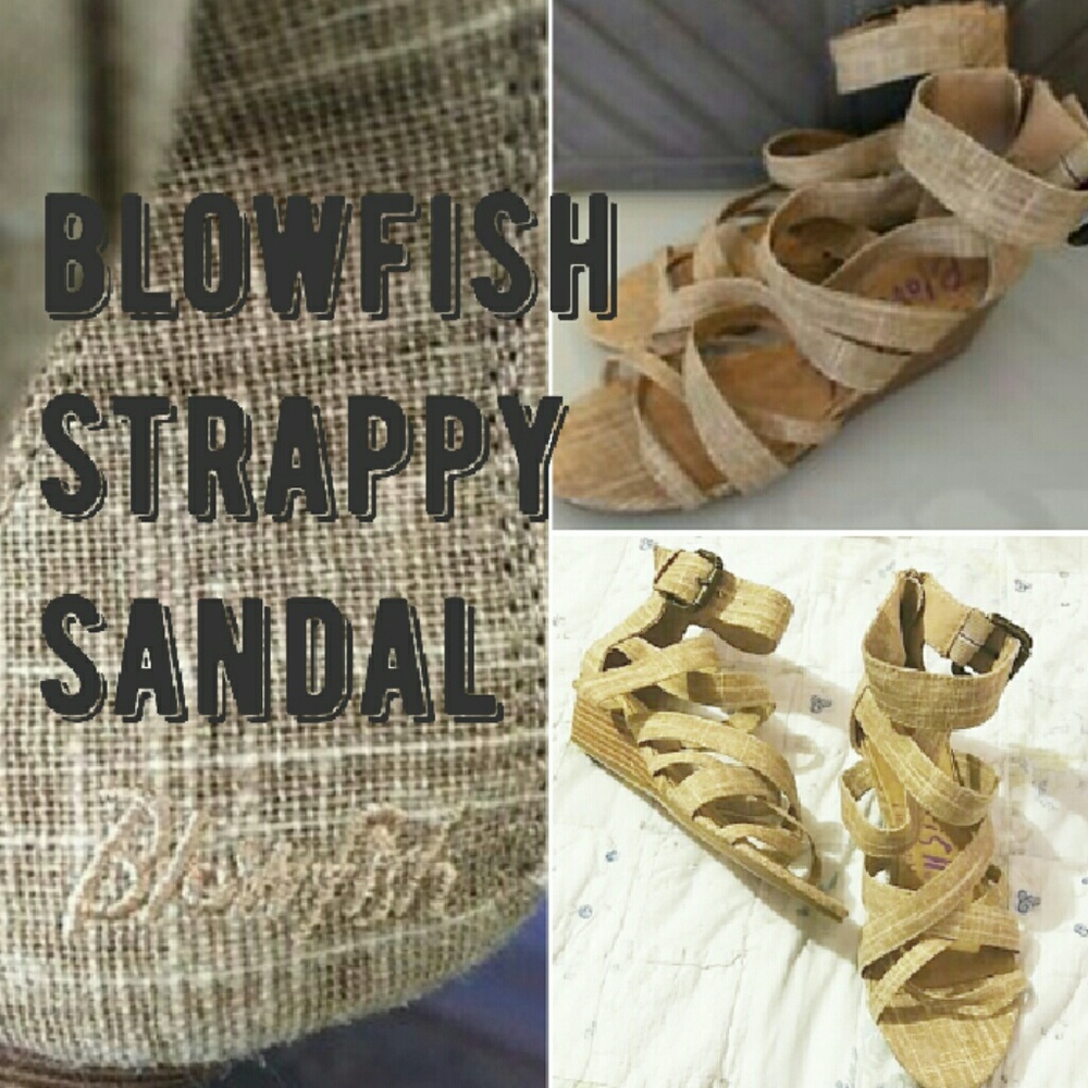 ✌👊SOLD👍🤗😅 New blowfish strap sandal wedge