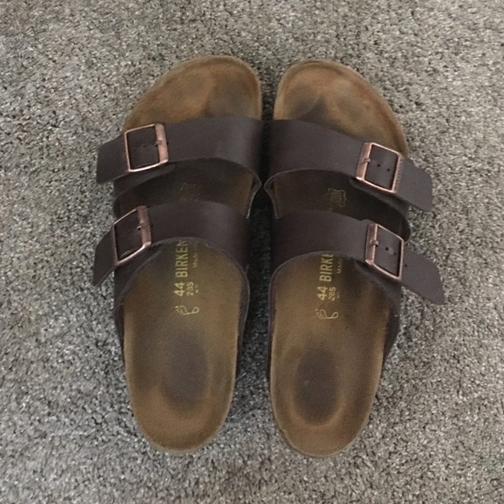 Mens Birkenstock brown leather sandals
