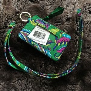Emerald Paisley Zip ID Case and Lanyard