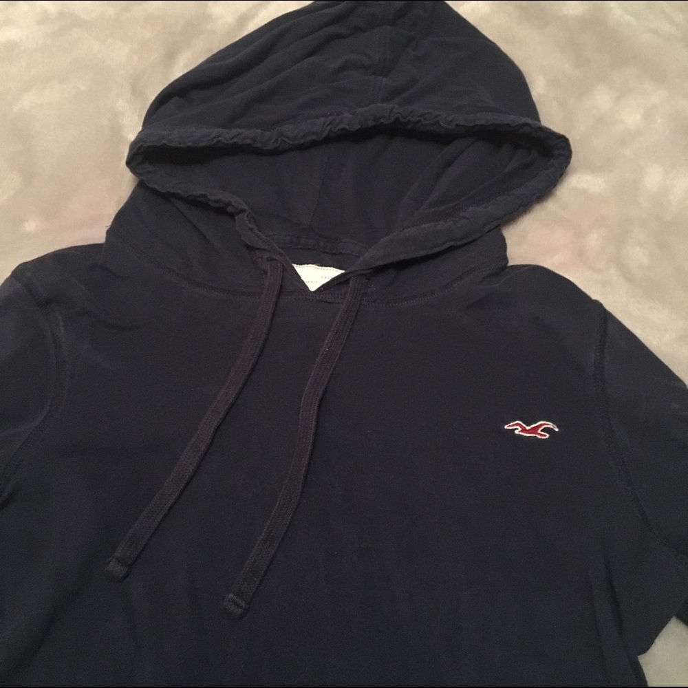 Navy Blue Hollister Hooded Top - Picture 2 of 4