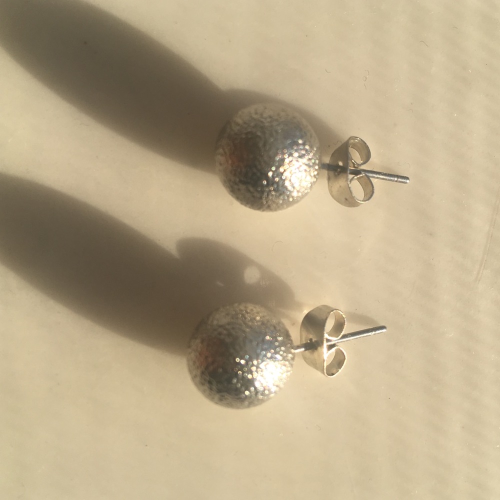 Silver ball earrings