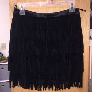 Black Fringe Skirt