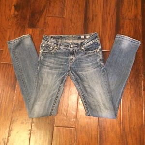 Miss Me size 28 straight leg jeans.
