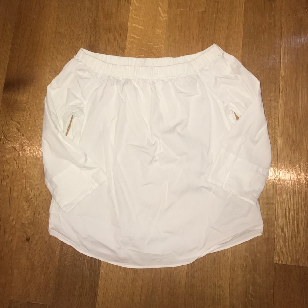 Zara Poplin Off the Shoulder Top