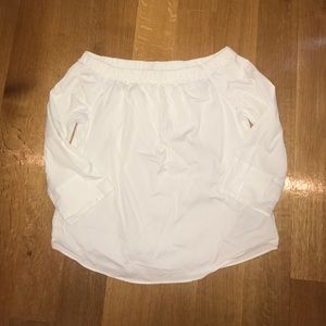 Zara Poplin Off the Shoulder Top