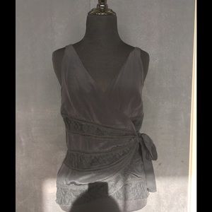 Paul & Joe for Target Black Silk/Lace wrap top SzM