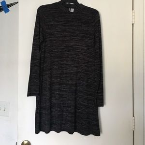 Dark gray melange long sleeve dress