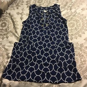 Navy swim coverup with great details and pockets!