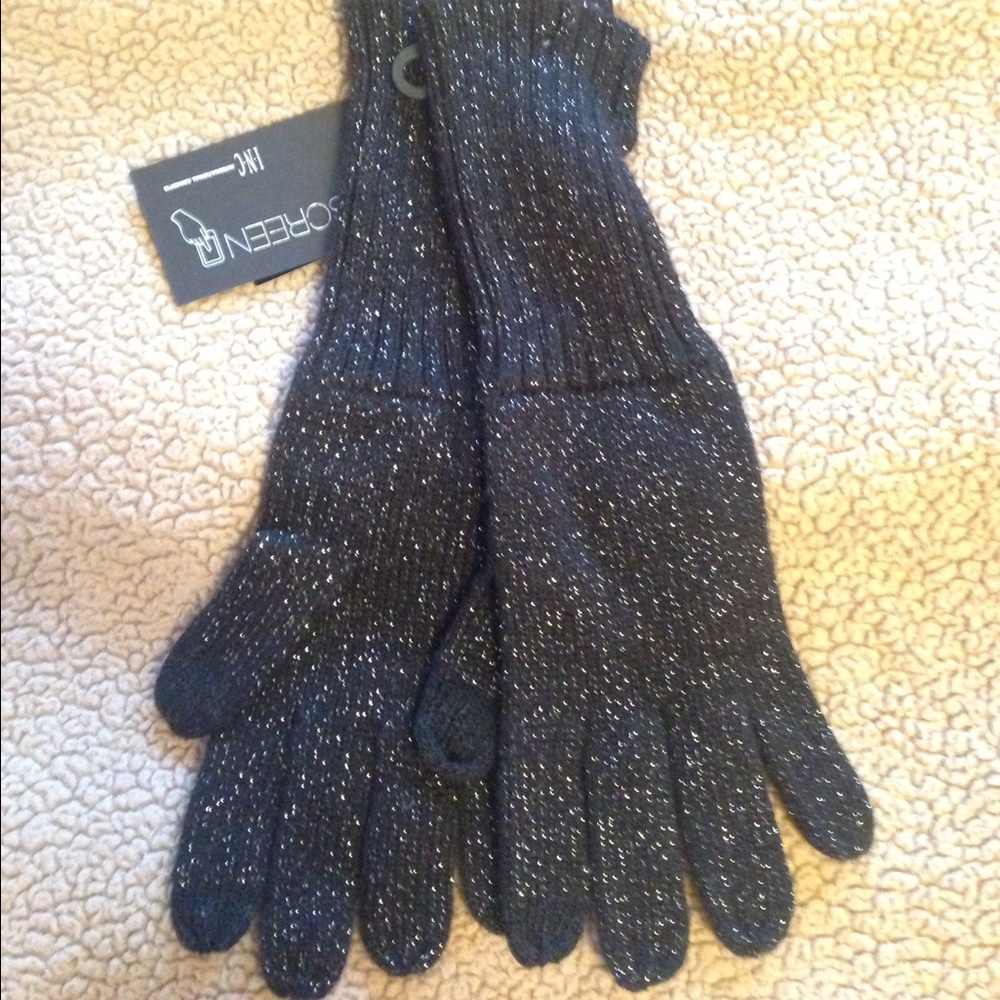 Black sparkle touch screen gloves