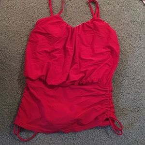 Red one piece bathing suit