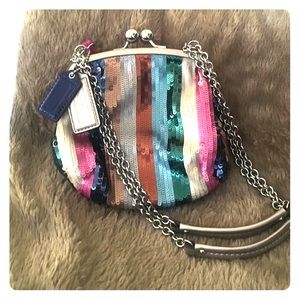 Small Coach sequin handbag