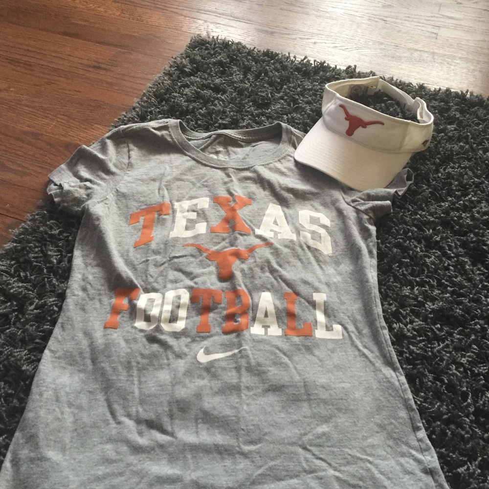 Texas football shirt and hat