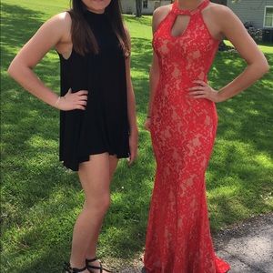 Red Lace Jovani Prom Dress