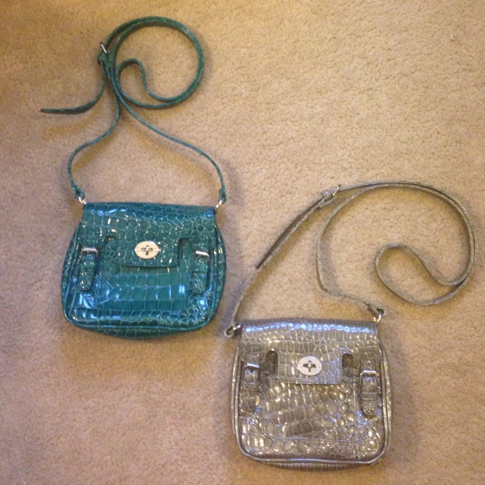 New York & Company Crossbody Grey Teal Purse NEW