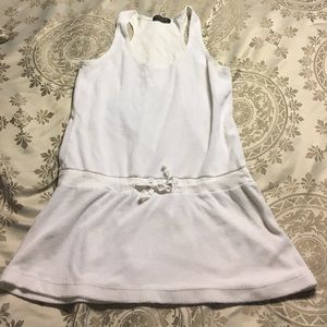 White terry cloth swimsuit coverup