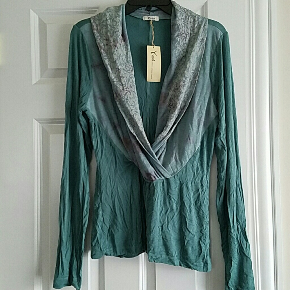 Yogi long sleeve teal yoga top Sz xl