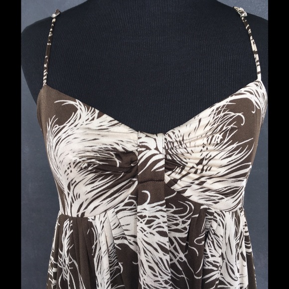 Anthropologie Maple Brown/Cream Silk Dress Sz6 - Picture 2 of 4