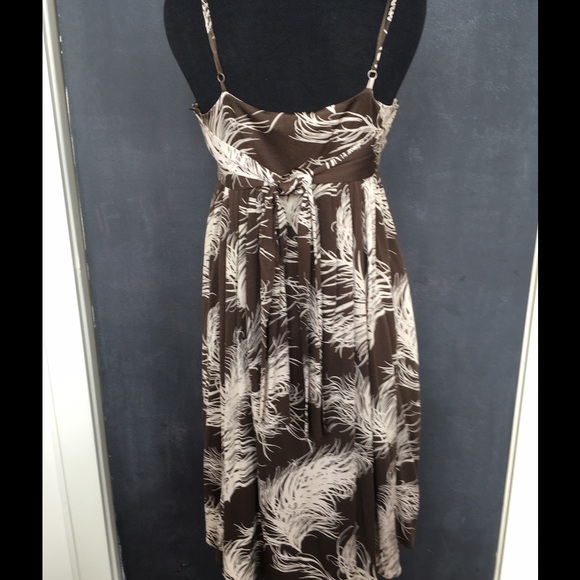 Anthropologie Maple Brown/Cream Silk Dress Sz6 - Picture 3 of 4