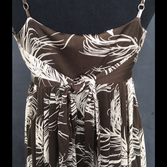 Anthropologie Maple Brown/Cream Silk Dress Sz6 - Picture 4 of 4