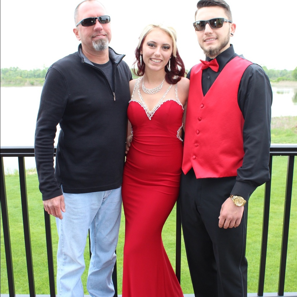 Faviana Red Prom Dress