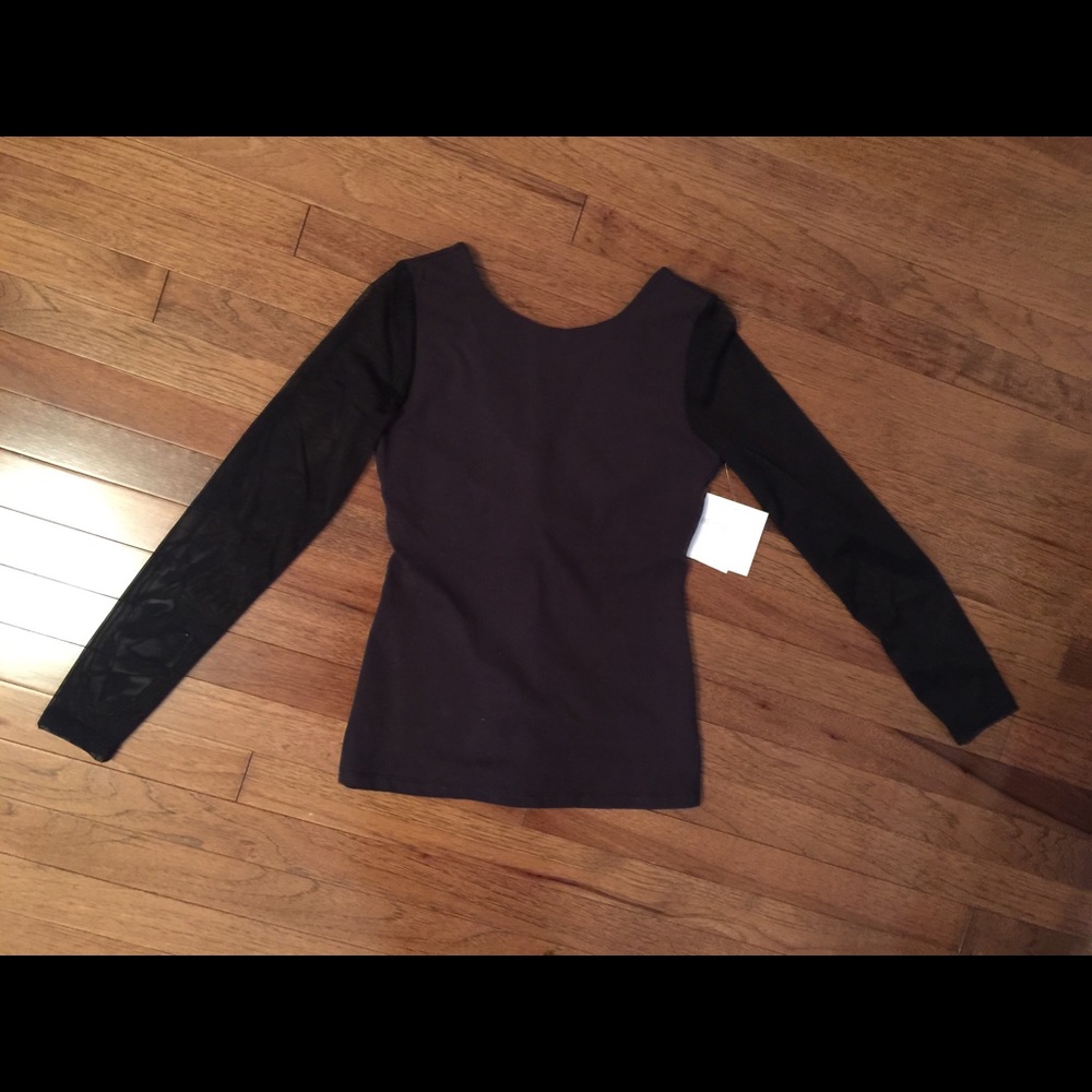 Beyond Yoga S black&mesh long sleeve shirt NWT