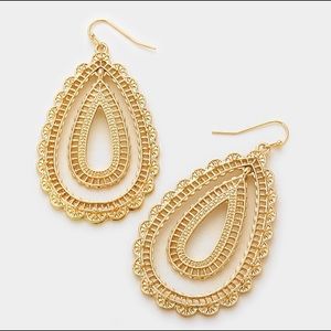 lace teardrop double hoop earrings