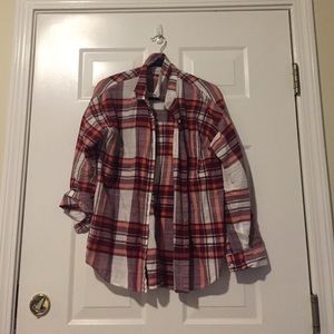 Old navy plaid boyfriend button up shirt
