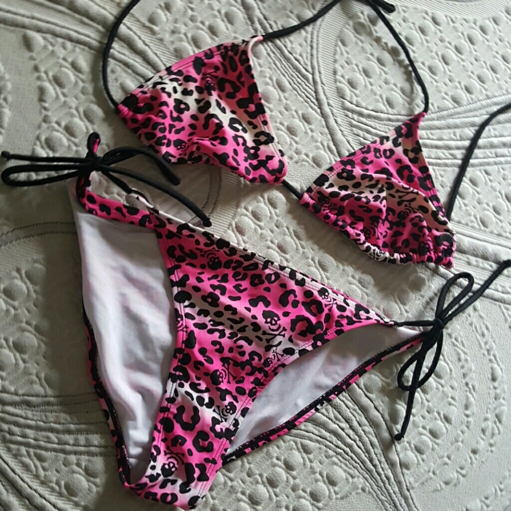 Op Pink Leopard Print Swimsuit